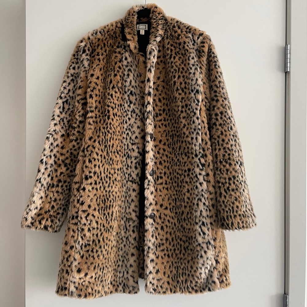 Cheetah print faux fur coat